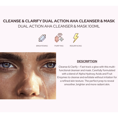 Cleanse & Clarify Dual Action AHA Cleanser & Mask